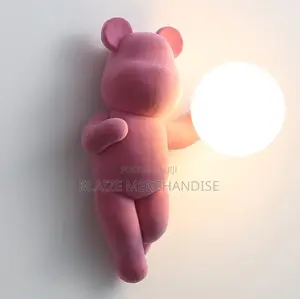 Bear Sphere Resin Glass 1-Light Wall Sconce Lamp