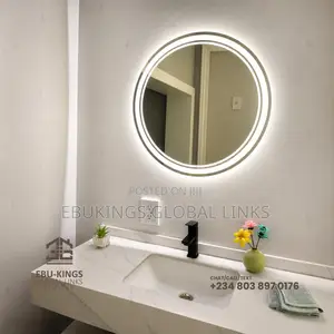 60cm X 60cm Modern Circular Vanity Mirror - Led Lighting