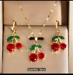 Cherry Set of Neckless and Earring