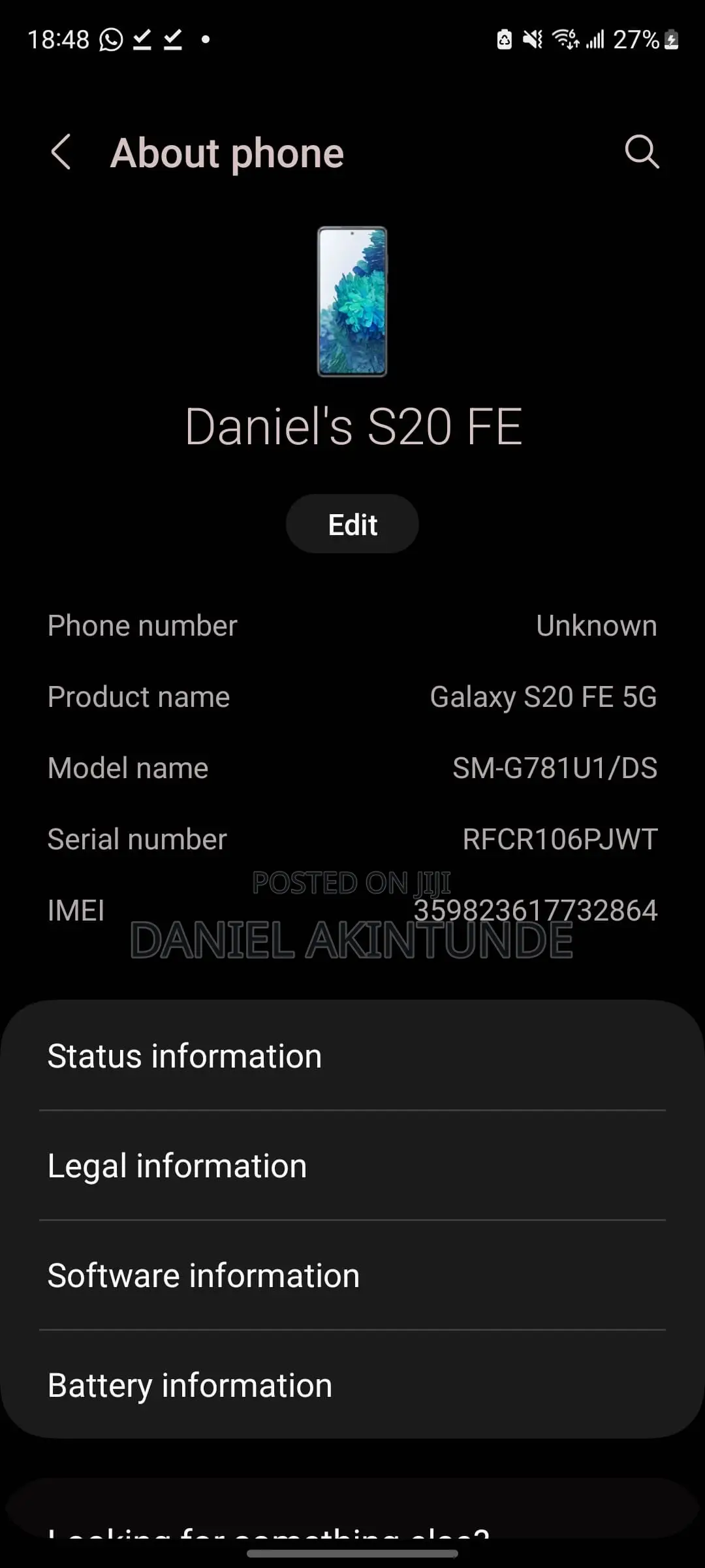 Samsung Galaxy S20 FE 5G 128 GB Silver