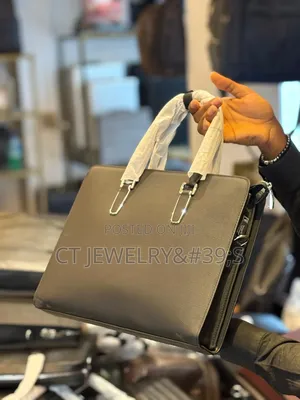 Luxury Genuine Leather Laptop Briefcase Passcode Locking System