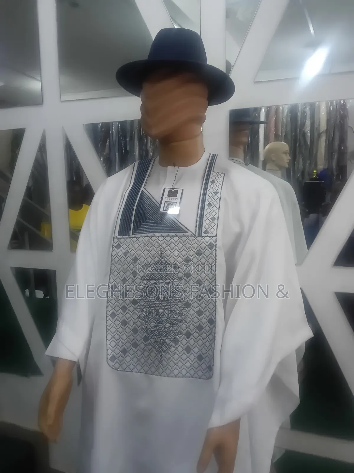 White Ready Made Agbada For Sale