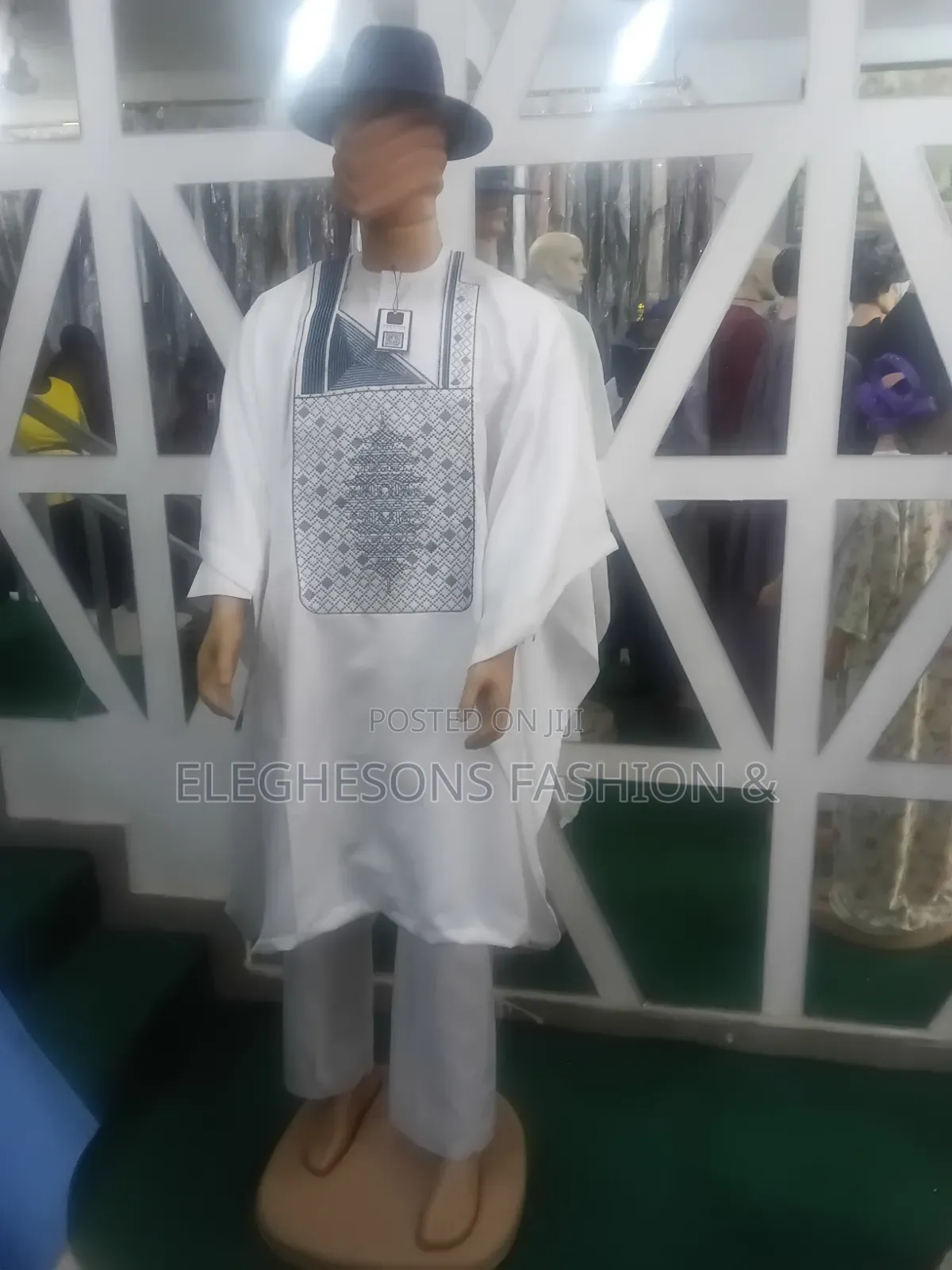 White Ready Made Agbada For Sale