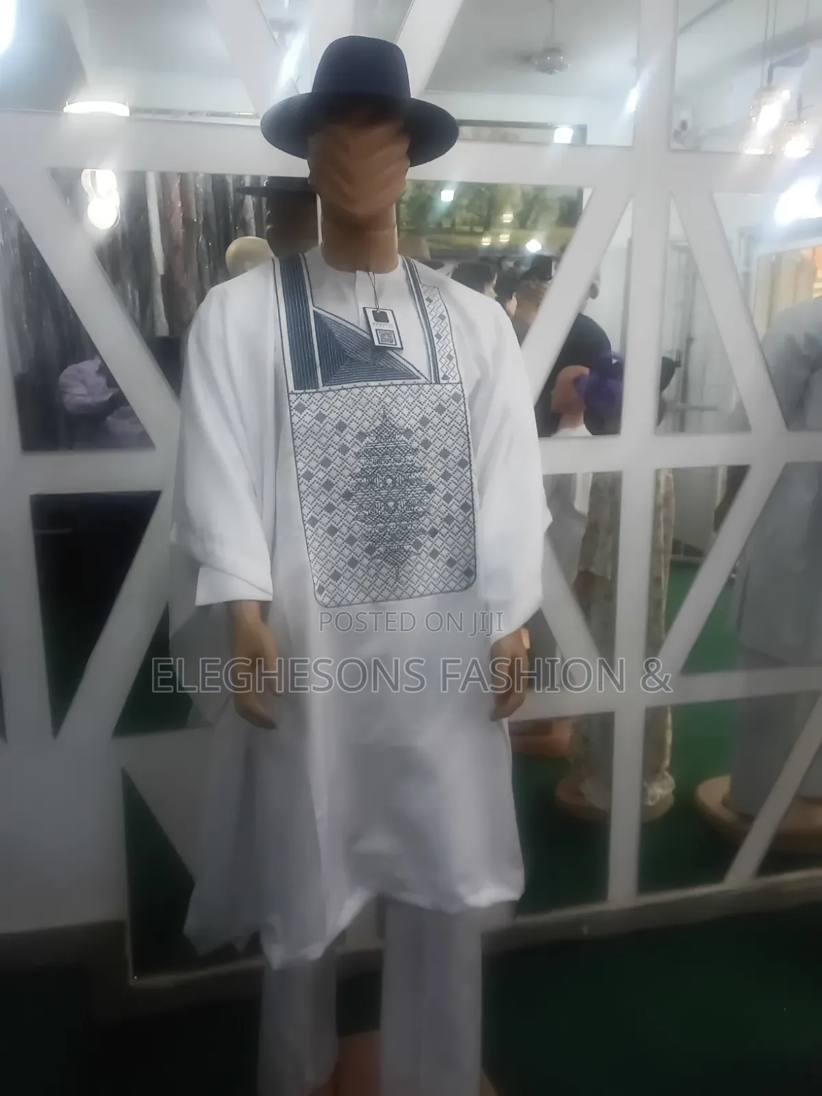 White Ready Made Agbada For Sale