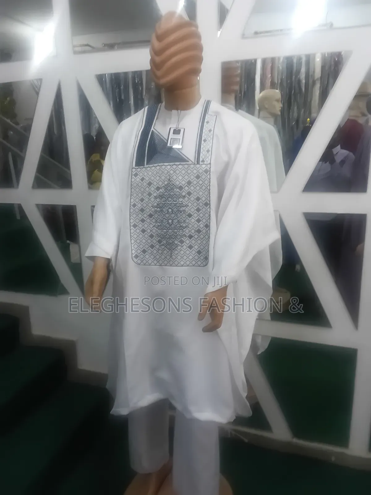 White Ready Made Agbada For Sale