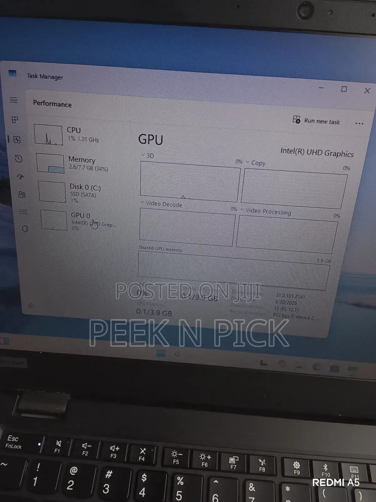 Laptop Lenovo 8GB Intel Core i5 SSD 256GB