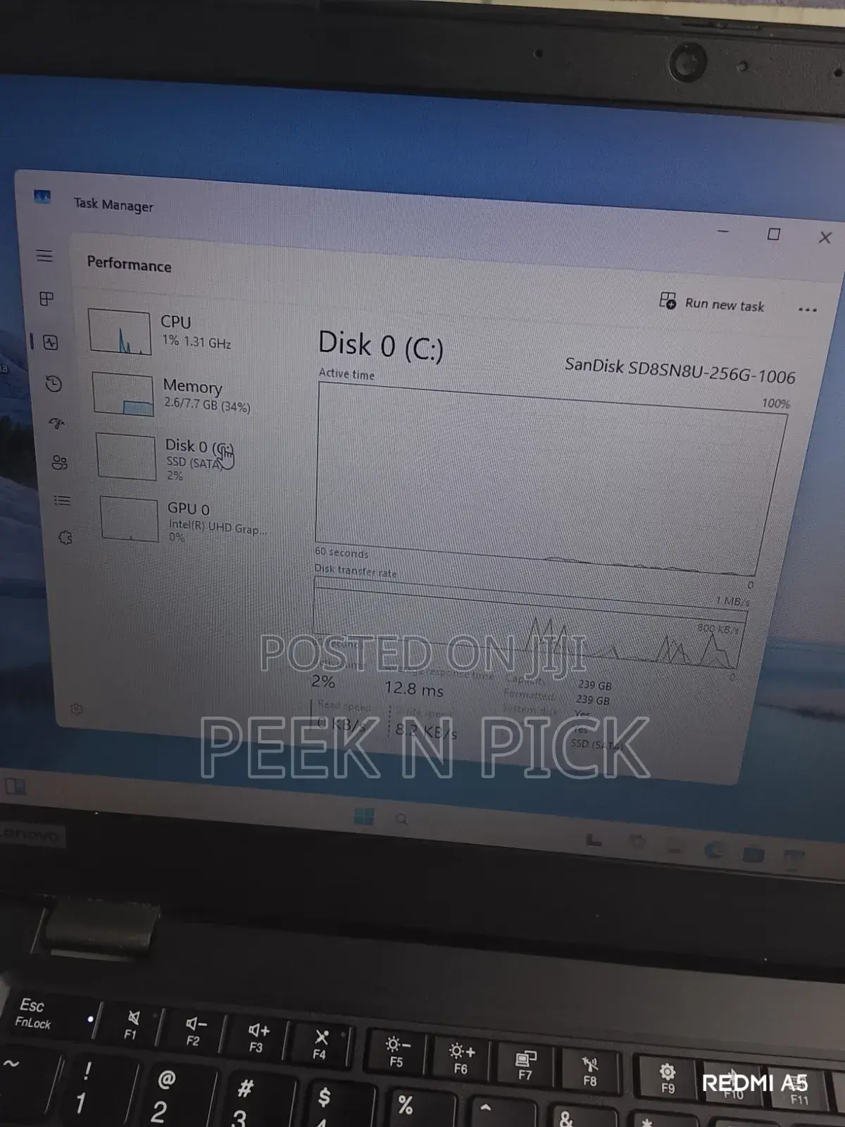 Laptop Lenovo 8GB Intel Core i5 SSD 256GB