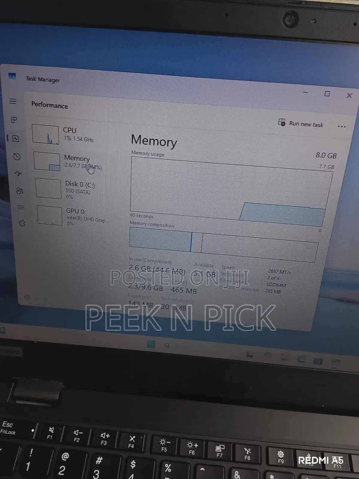 Laptop Lenovo 8GB Intel Core i5 SSD 256GB