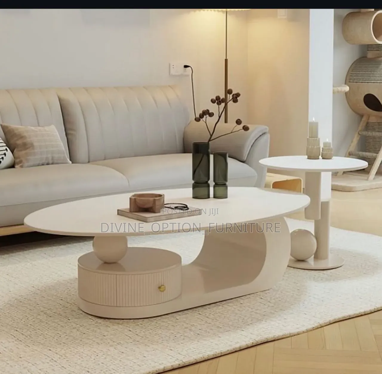 Contemporary Luxury Center Table and Side Stool