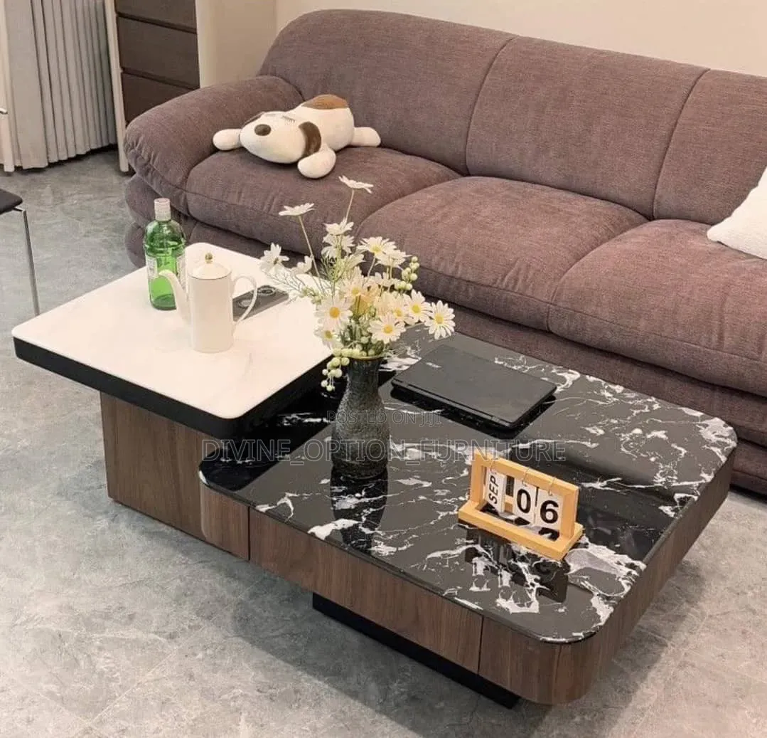 Contemporary Luxury Center Table With Side Stool