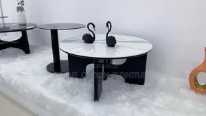 Contemporary Luxury Center Table With Side Stool