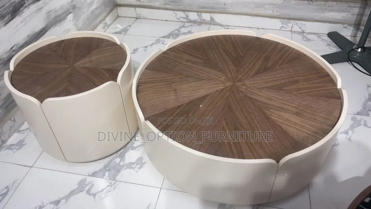 Contemporary Luxury Center Table With Side Stool