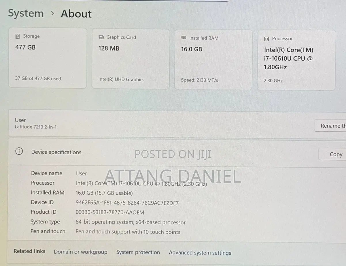 Laptop Dell Latitude 7212 16GB Intel Core i7 SSD 512GB