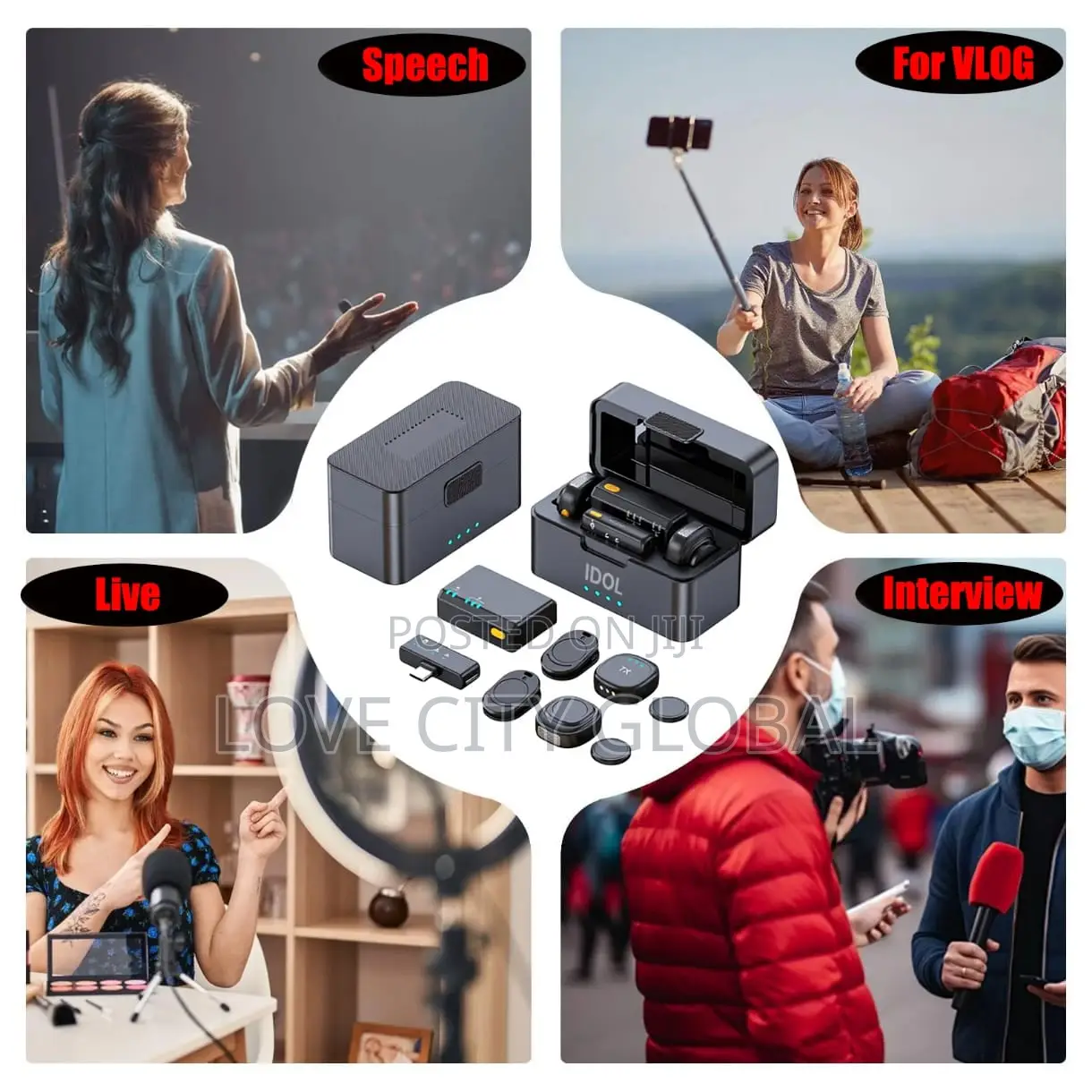 Professional Mic (2 Tx + 2 Rx + Charging Case) D07 Pro Microphone 35m