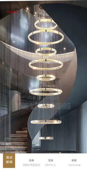 Golden Crystal Void Chandelier (800mm Size)