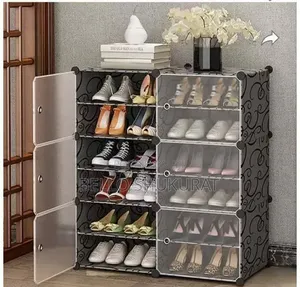 High Quality Double Plastic Cover Shoe Rack