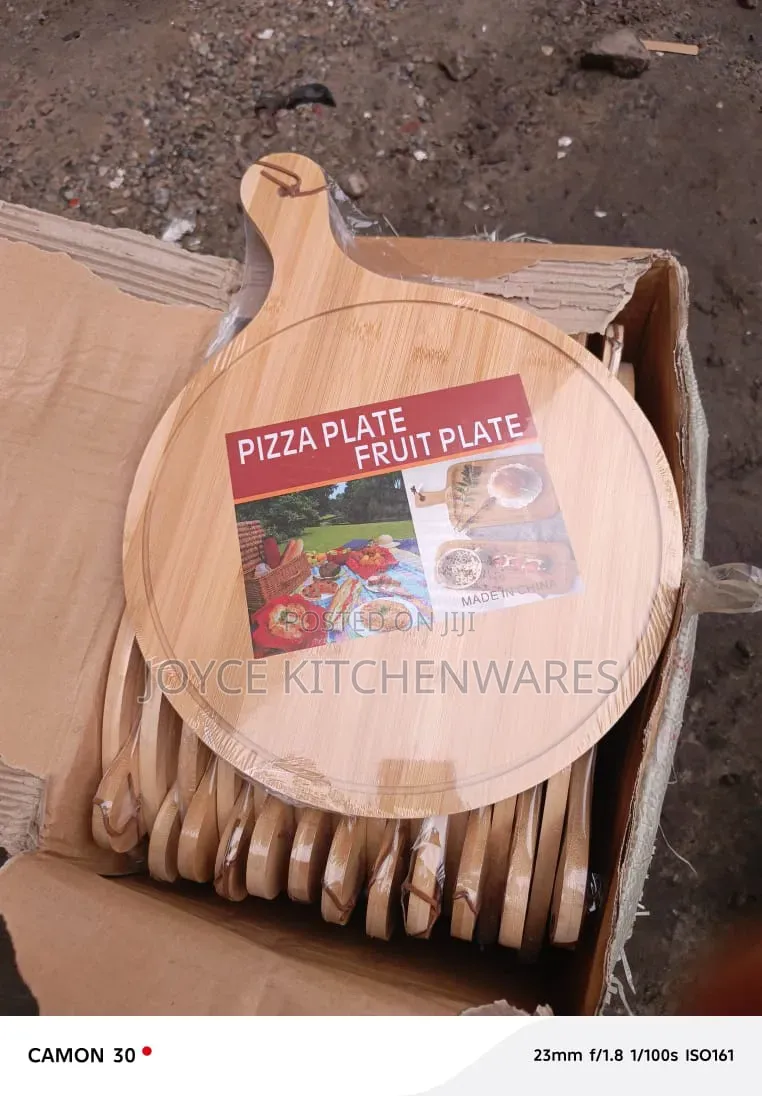 Wooden Round Pizza Plate