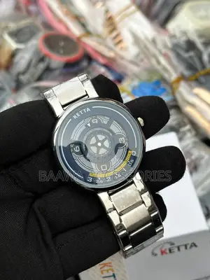 Ketta Wheel Dial Stainless Steel Men's Chain Watch