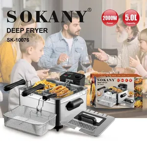 Sokany Professional Stainless Steel Electric Fryer With Double Basket