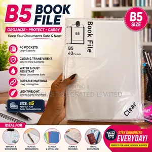 B5 Book File – 40 Pockets Clear Document Organizer