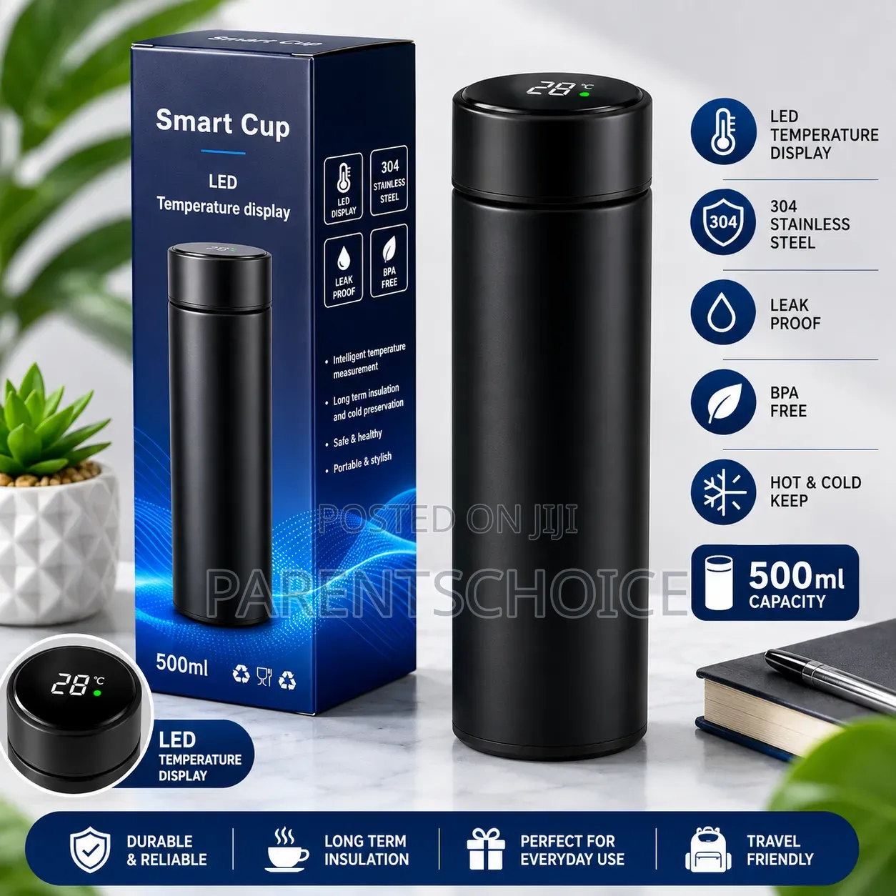 500ml Smart Cup Led Temperature Display Water Bottle.