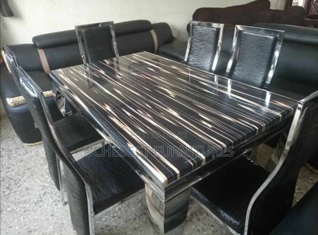 Marble Dinning Table by 6 Chairs