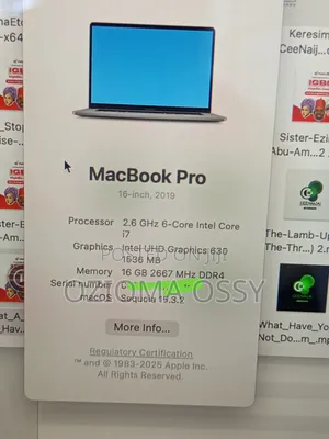 Laptop Apple MacBook Pro 2019 16GB Intel Core i7 SSHD+SSD 512GB