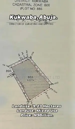 9 Hectares C of O Kukwaba District Abuja for Sale