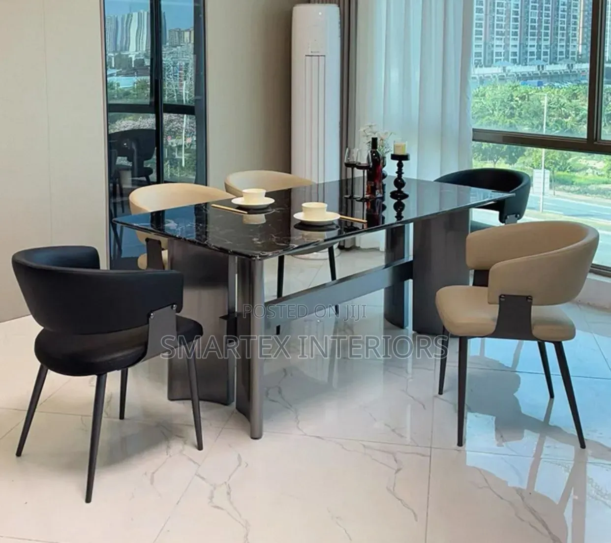 Imported Executive Marble Top Dining Table With Chairs