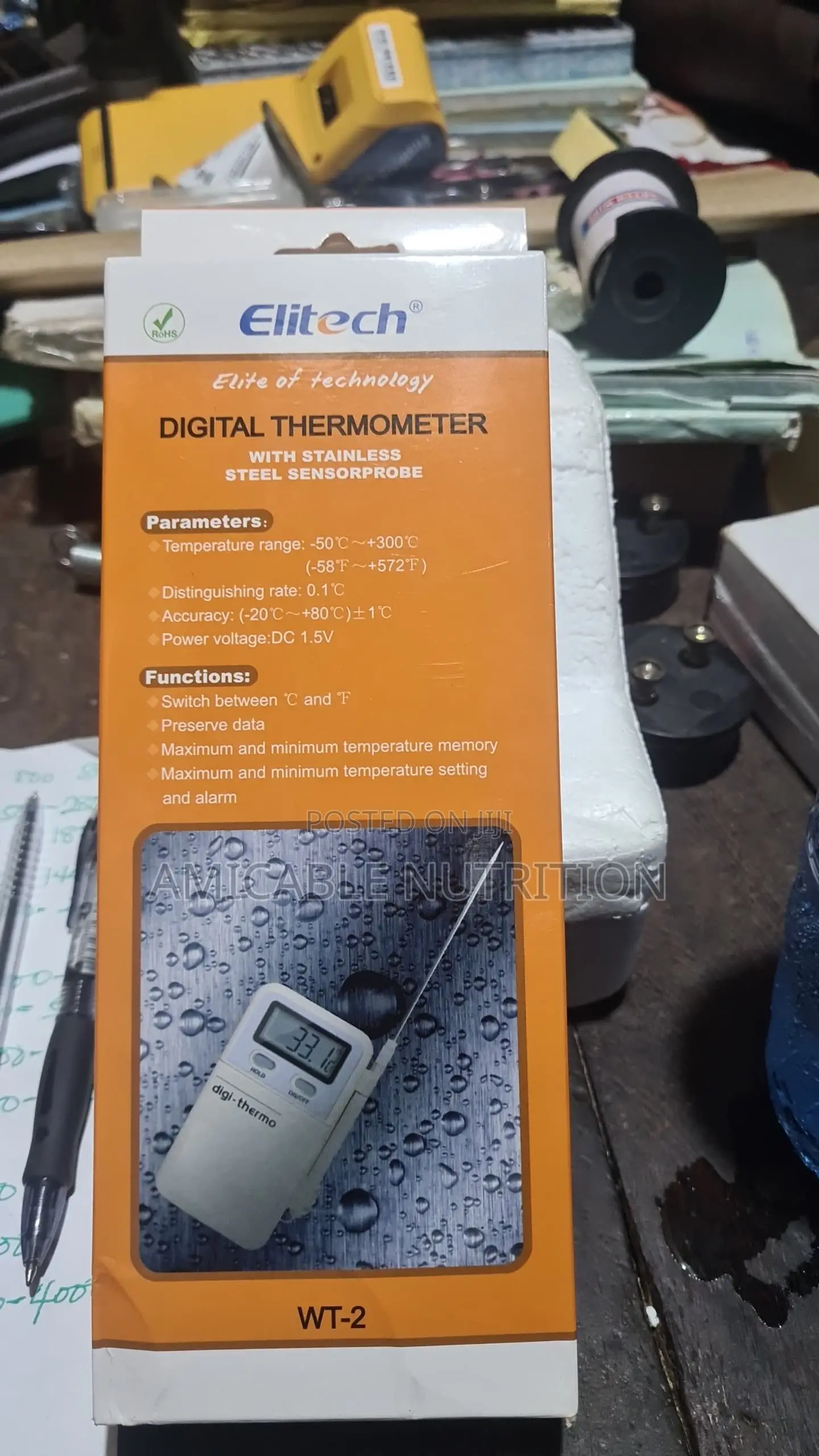 Digital Thermometer With Stainless Sensorprobe