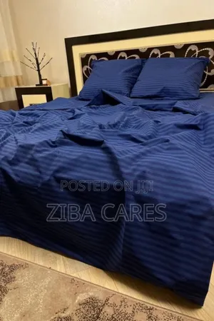 Navy Blue Strips,Duvet, Bedsheet and Pillowcases