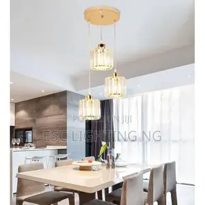 Crystal Cylinder Pendant Chandelier Luxury 3-Light