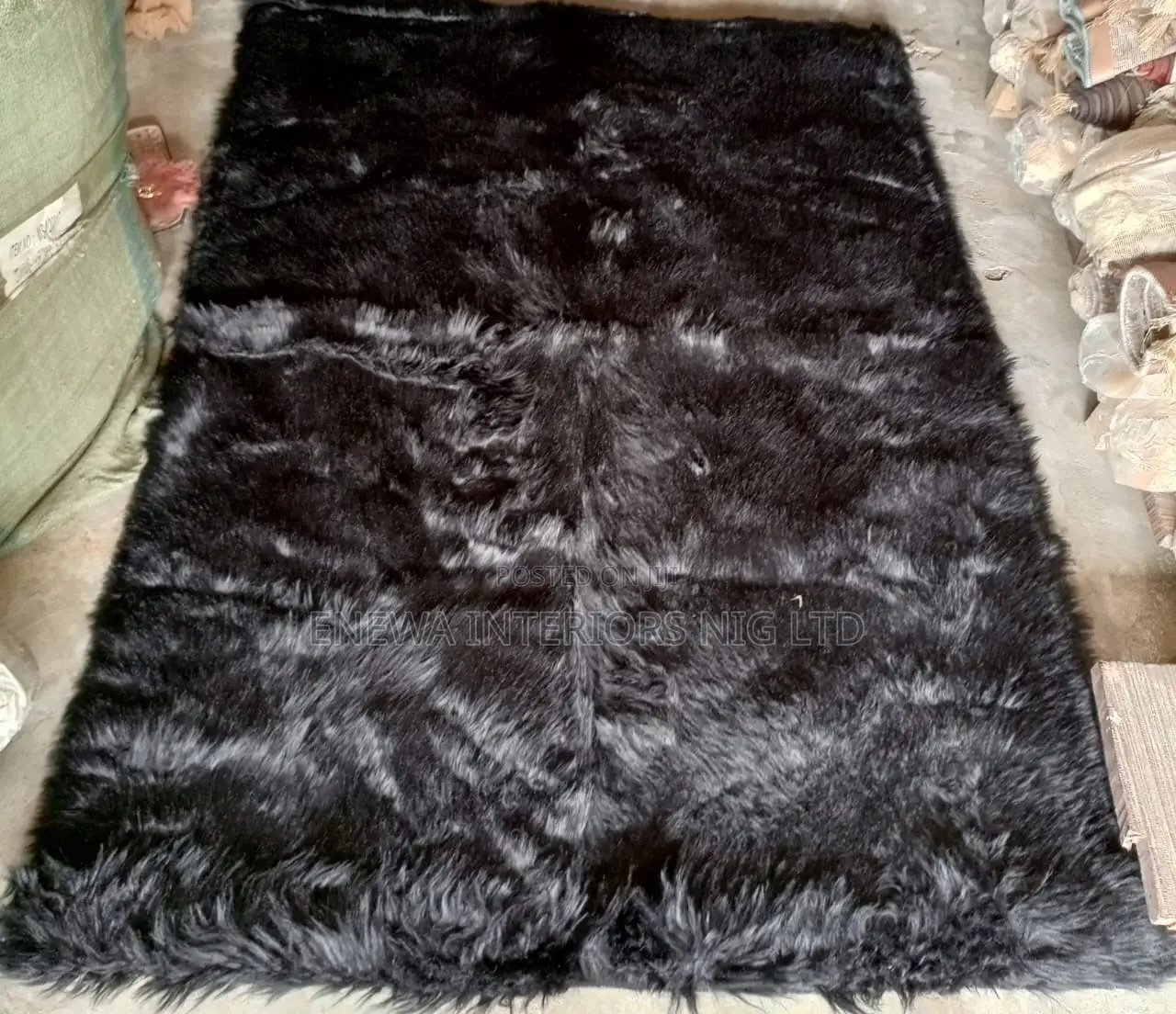 Black Color Turkish Fur Rug