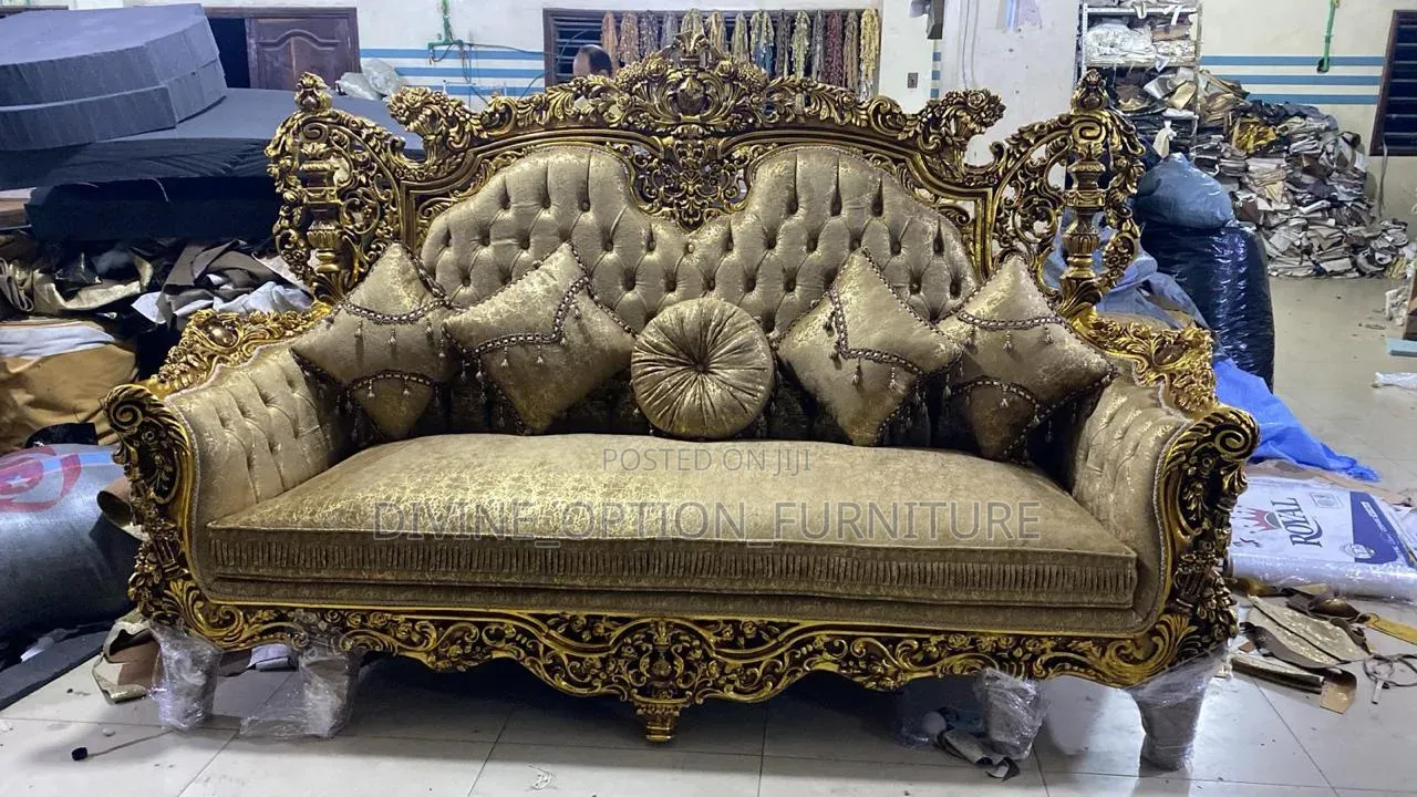Egyptian Royal Sofa With Center Table and Side Stools
