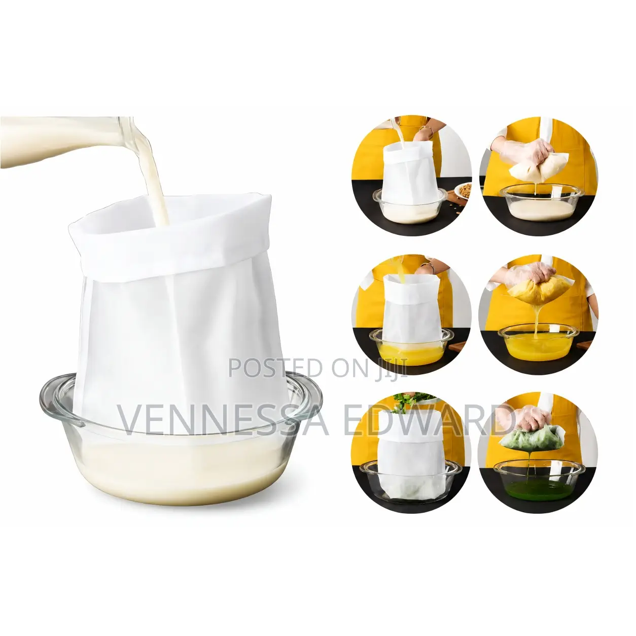 Reusable Food Straining Bag – For Soy Milk, Tiger Nut - Cheese Clothe