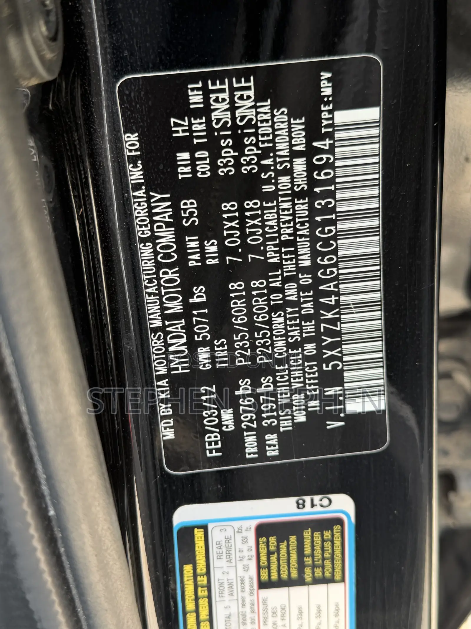 Hyundai Santa Fe 2012 Black