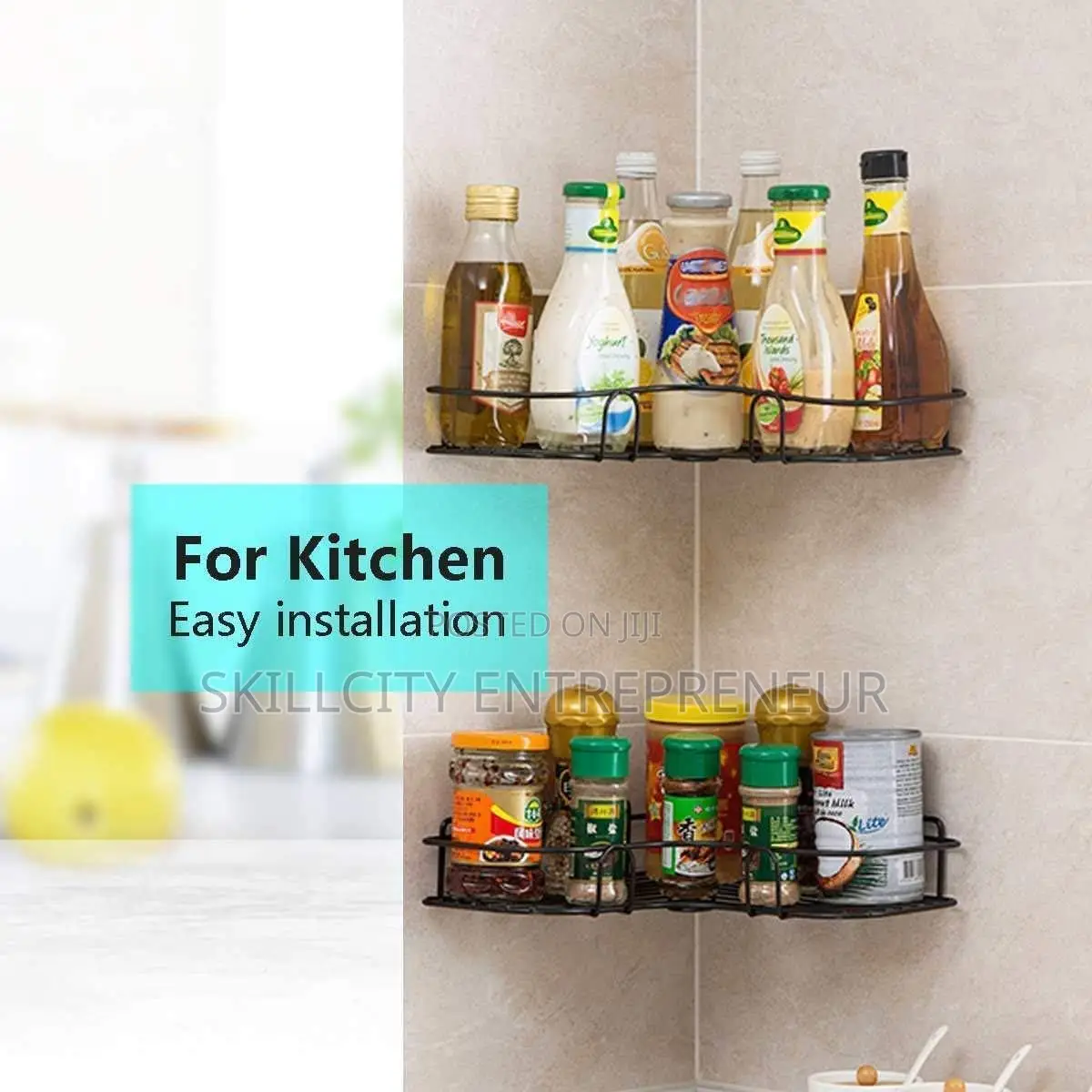 Self Adhesive Kitchen Bathroom Corner Storage Rack