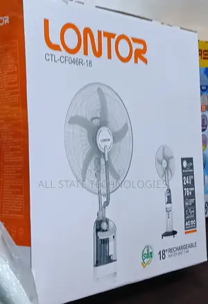 Cooling 18-Inch Lontor Water Mist Fan Rechargeable