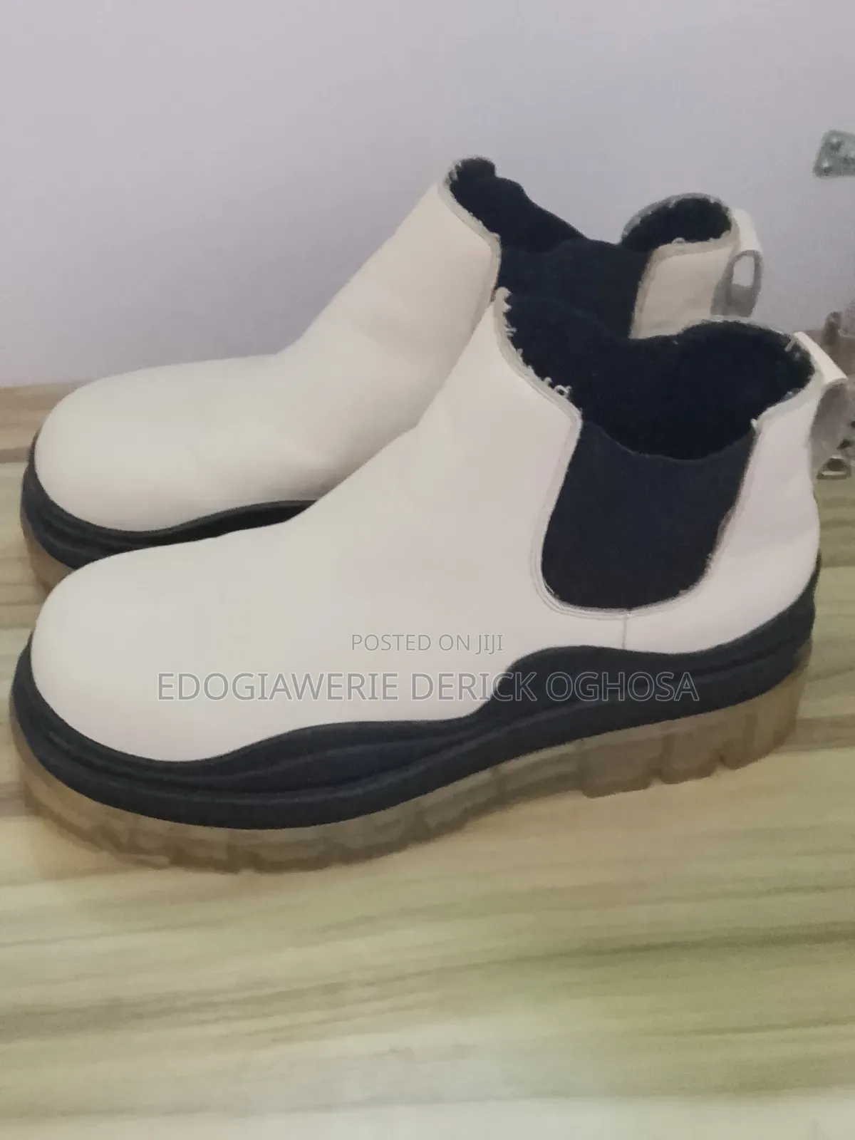 White Bottega Leather Boot Size 41