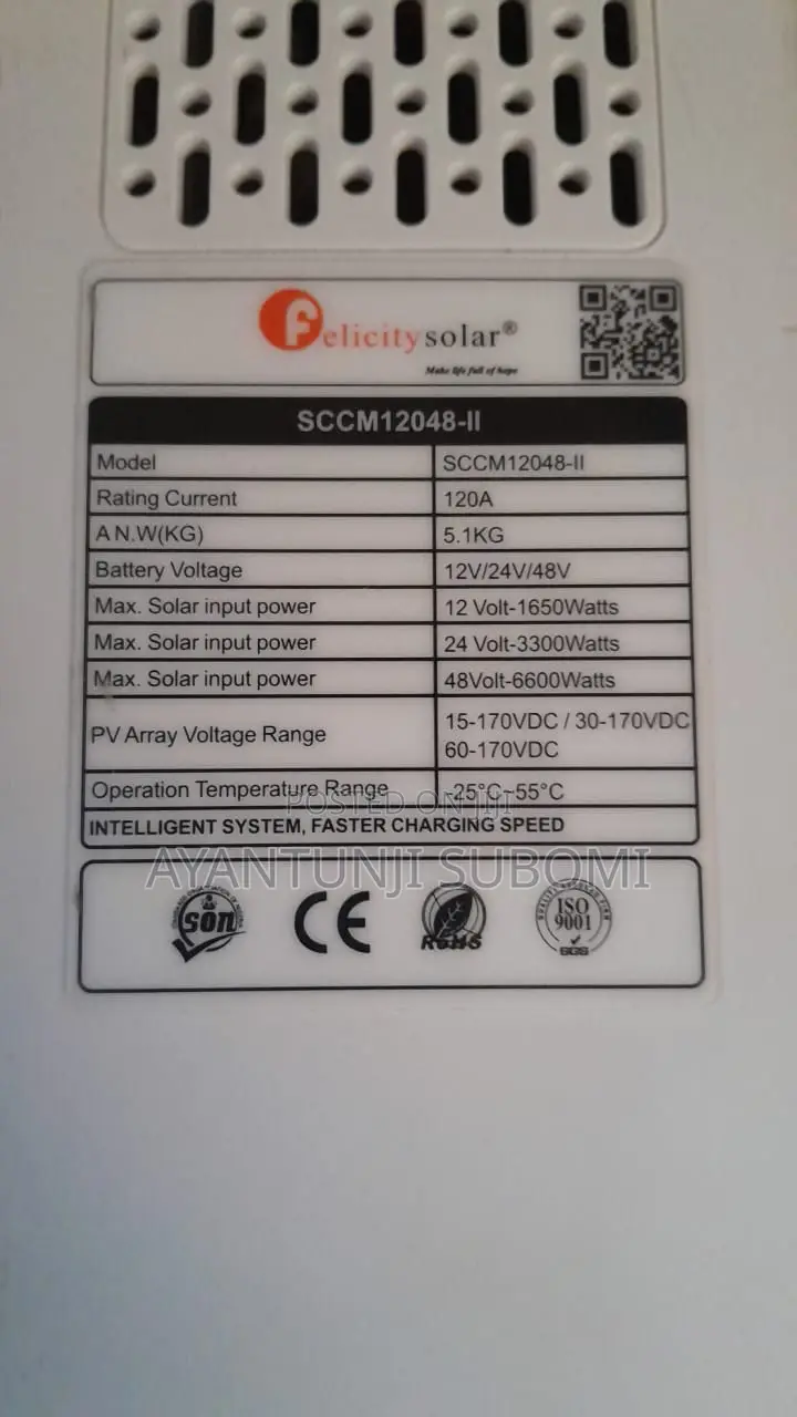 Felicity Charge Controller 120amps
