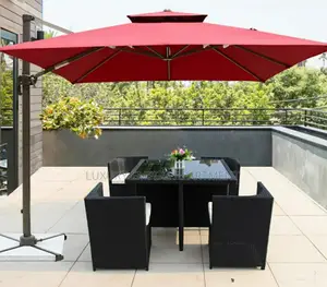 Marble Base9ft Beach, Garden, Patio, Outdoor Umbrella 4 Chairs 1 Table
