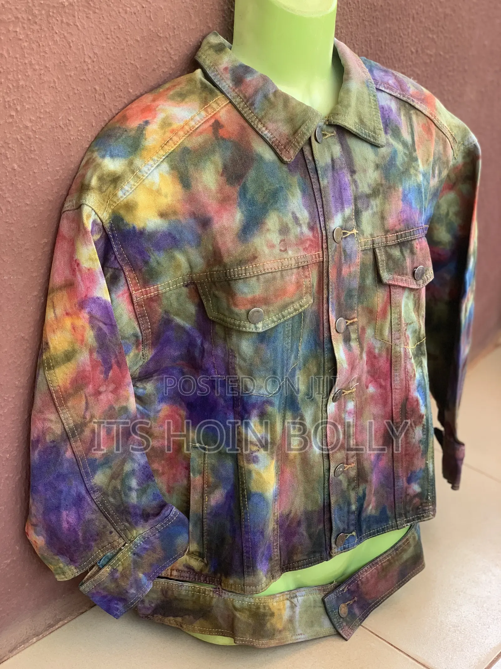 Handmade Adire Jean Jacket
