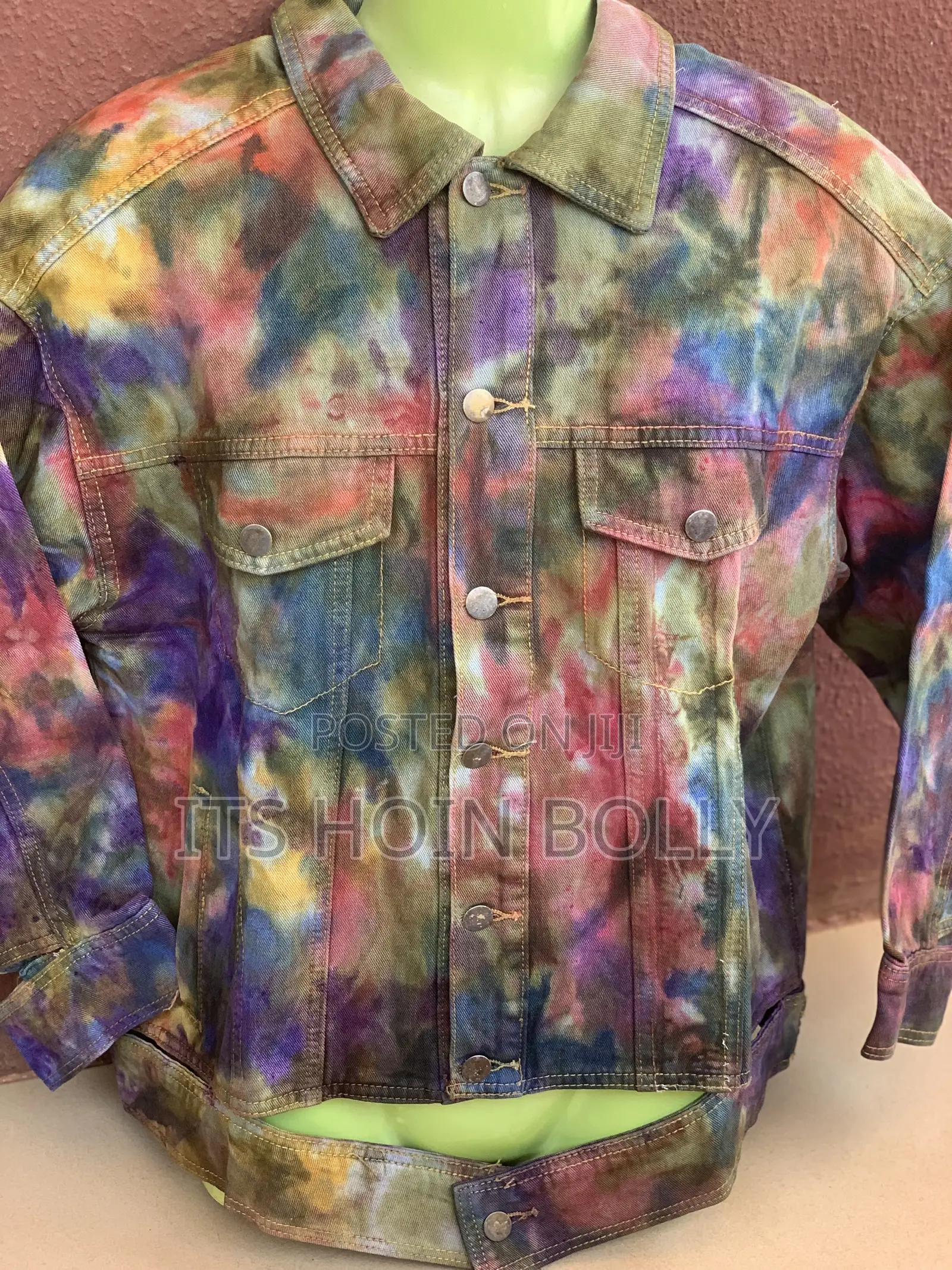 Handmade Adire Jean Jacket
