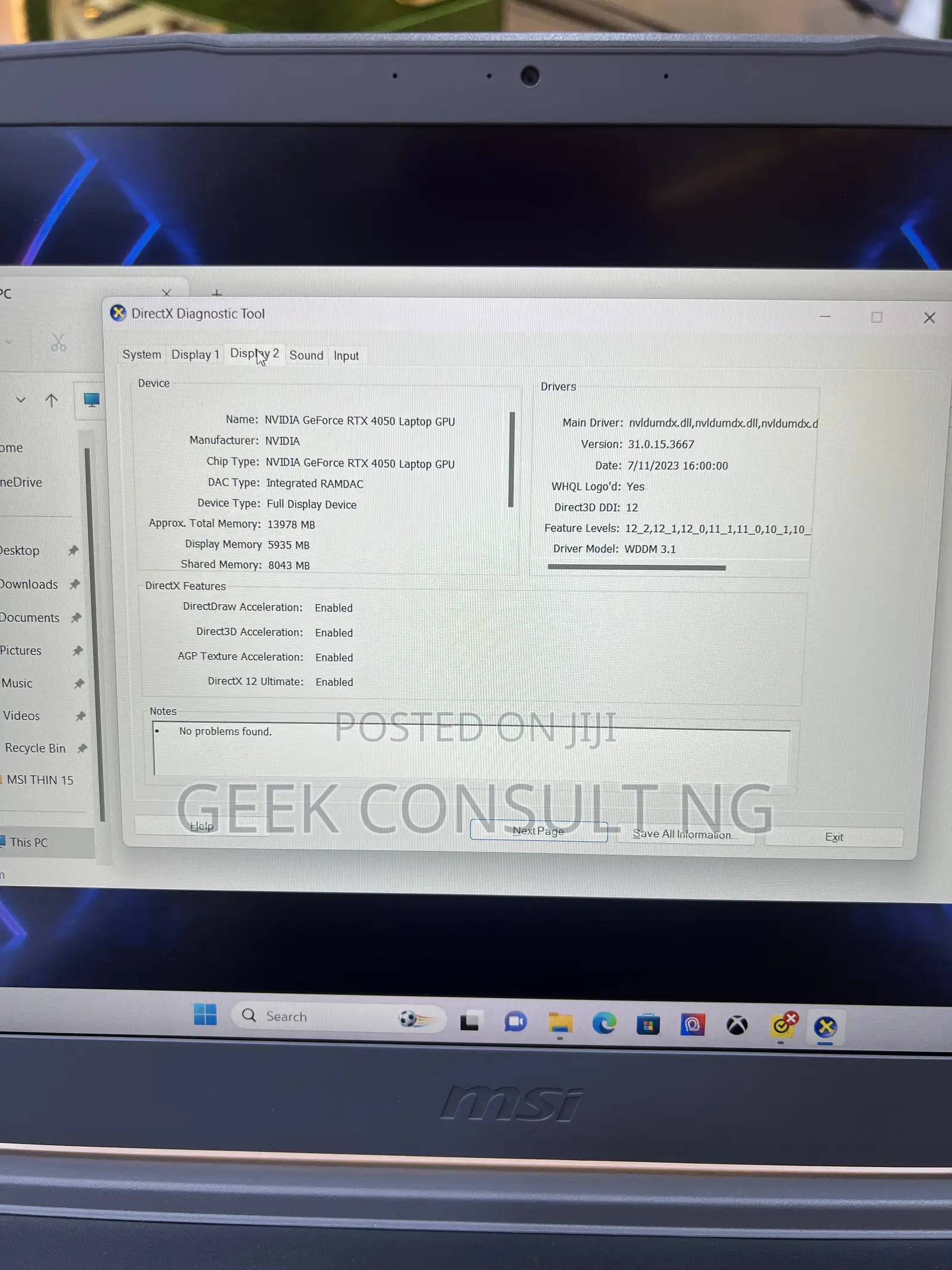 Laptop MSI GF65 Thin 10UE 16GB Intel Core i5 SSD 512GB