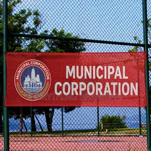 Outdoor Municipal Project Mesh Banner Printing 6x2ft Signage