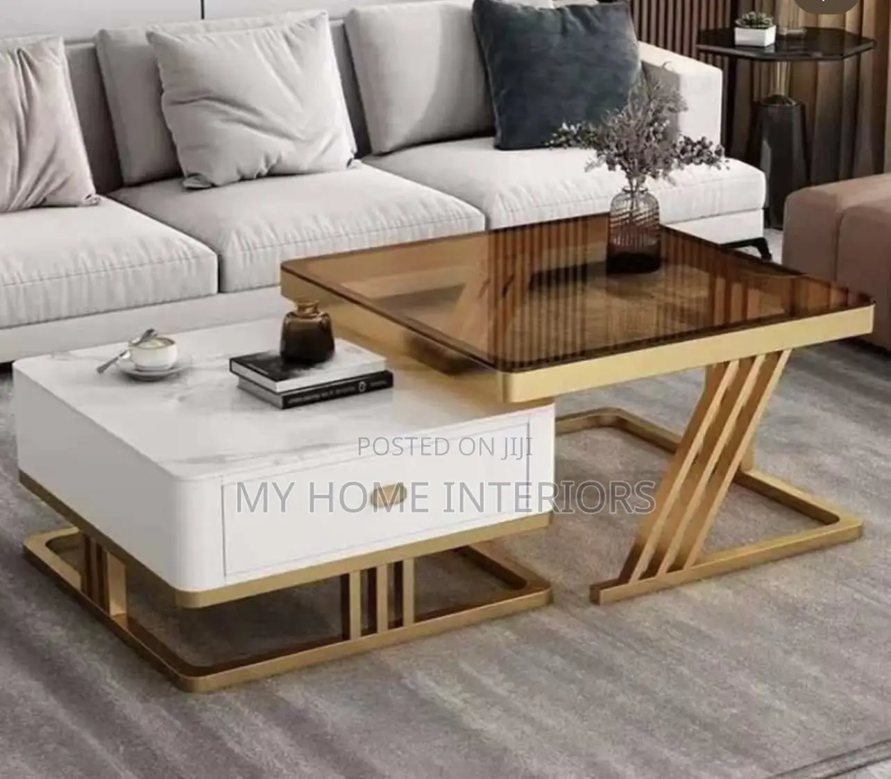 Glass Marble Center Table