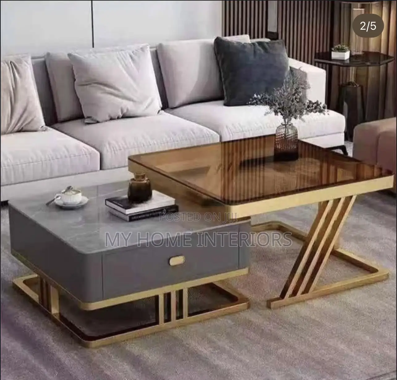 Glass Marble Center Table