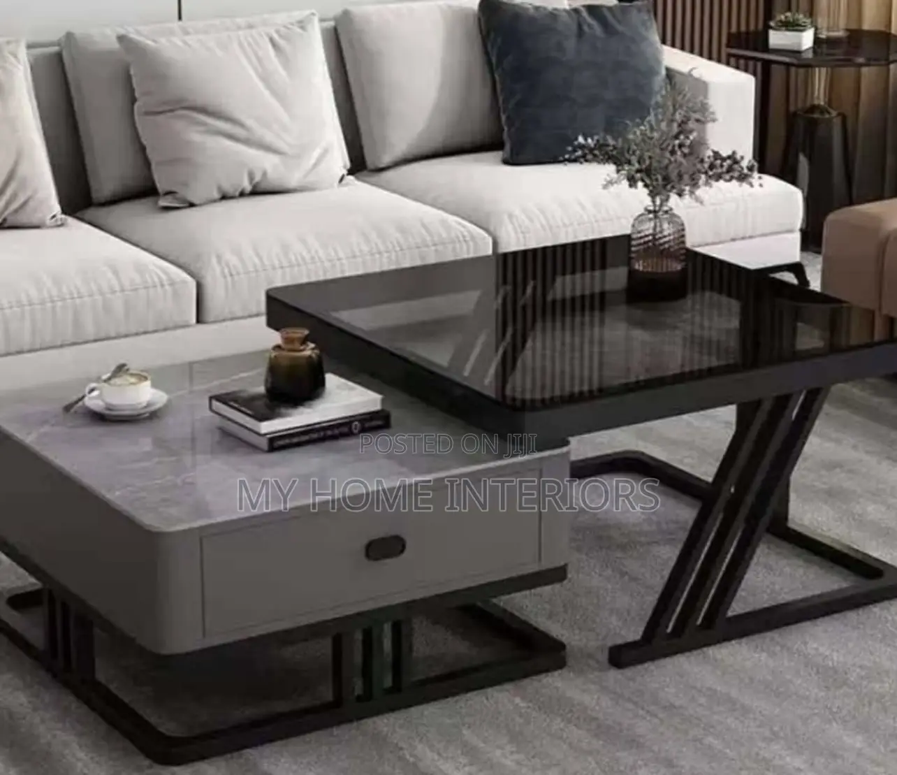 Glass Marble Center Table
