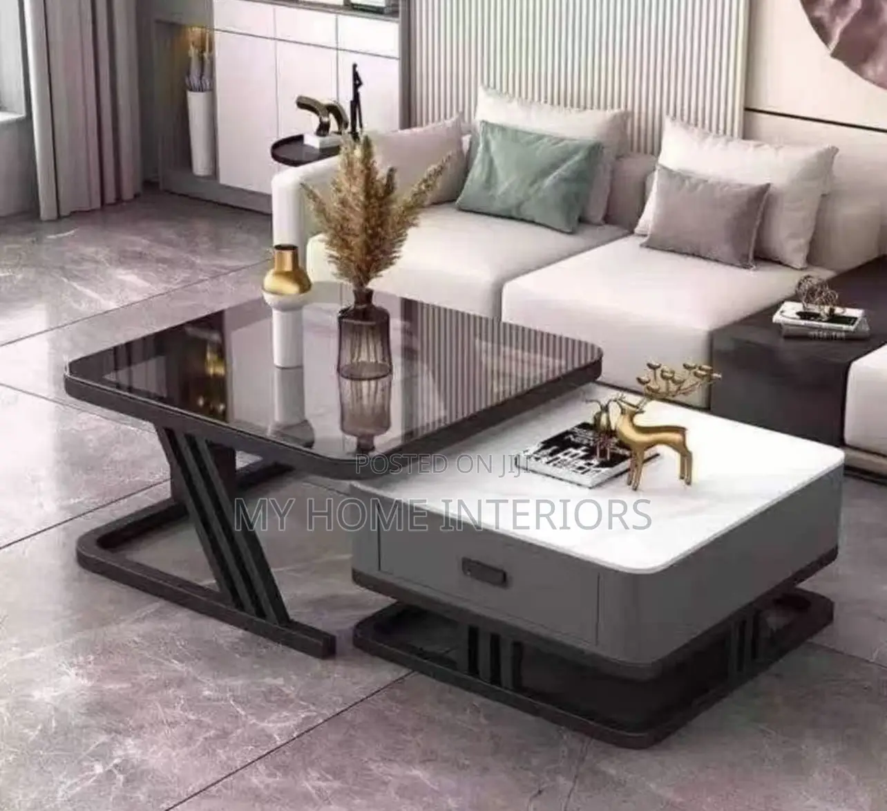 Glass Marble Center Table