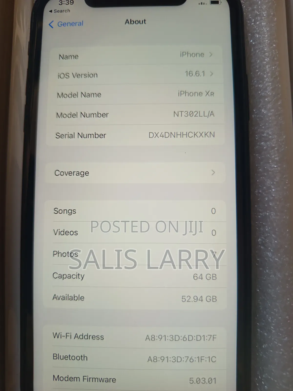 Apple iPhone XR 64 GB Black